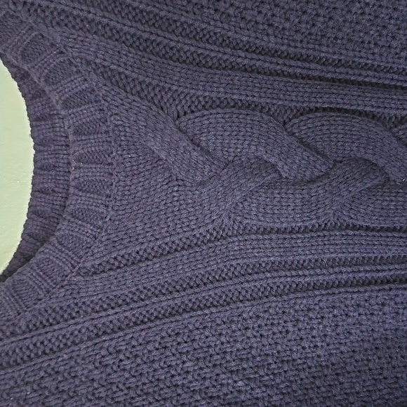 One A Navy Cable Knit Sweater Size Medium - Picture 3 of 6